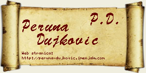 Peruna Dujković vizit kartica